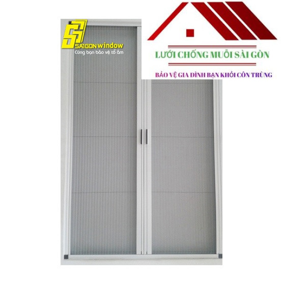Cửa Lưới Chống Muỗi Hệ Xếp Có Ray 02 Cánh Sagowin 02 MSP SWB - LX2